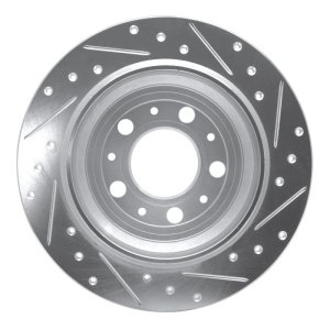 Volvo V70 Brake Rotor (1) - Rear Left - R1 Concepts - Drilled & Slotted - Silver - `99-`00
